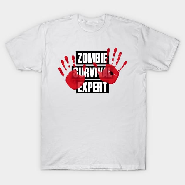 Zombie Survival Expert T-Shirt by andrew_kelly_uk@yahoo.co.uk